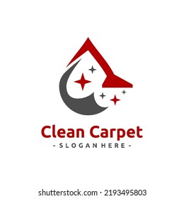 Clean carpet logo vector. Interiors cleaning service business logo template design concept.