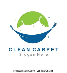 Clean carpet logo vector. Interiors cleaning service business logo template design concept.