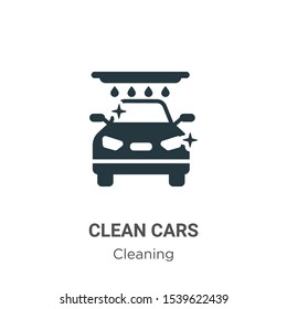 Clean cars vector icon on white background. Flat vector clean cars icon symbol sign from modern cleaning collection for mobile concept and web apps design.