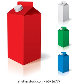 Clean carton. Vector illustration of box or carton of milk.