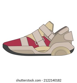 Set von Cool Sneakers. Schuhe Sneaker Zeichnung Vektorgrafik, Turnschuhe in Skizze gezeichnet, Sneaker Trainer Vorlage, Set Collection. Vektorgrafik.
