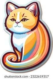 Saubere Katzenaufkleber, Vektorvorlage