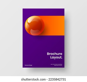 Ilustración vectorial de diseño A4 de la cubierta de catálogo limpia. Diseño de folletos de bolas brillantes y realistas.