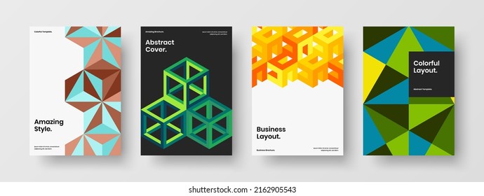 Limpiar la composición de diseño de vectores de portada de catálogo. Paquete de concepto de patrón geométrico premium.