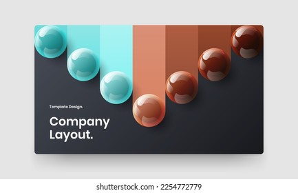 Clean catalog cover vector design layout. Abstract realistic spheres corporate identity concept.