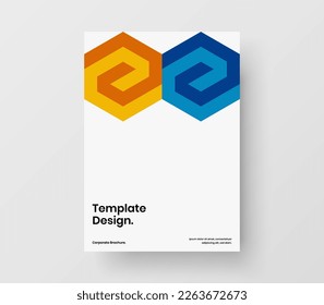 Clean catalog cover vector design concept. Original mosaic tiles annual report template.