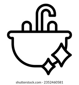 Clean ceramic sink line icon, Hygiene routine concept, washbasin sign on white background, Bathroom sink icon in outline style mobile concept web design. Vector graphics.