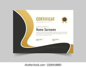 Clean Certificate of Appreciation template. Cool geometric design, certificate of achievement template