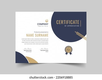 Clean Certificate of Appreciation template. Cool geometric design, certificate of achievement template