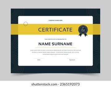 Clean Certificate of Appreciation template. Cool geometric design, certificate of achievement template