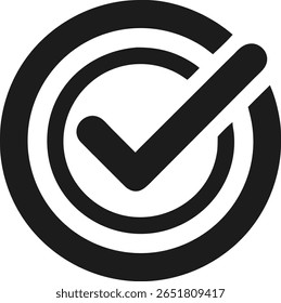 Limpar o logotipo de marca de verificação dentro de um círculo simbolizando aprovação e confirmação positiva
