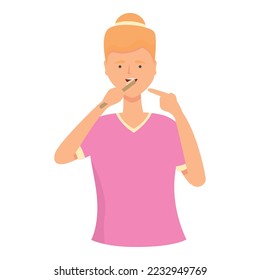 Clean child icon cartoon vector. Kid teeth. Glass father