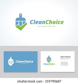 Clean Choice,house Cleaning,cleaning Services,Vector Logo Template