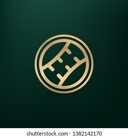 Clean circle logo design. Care about spine sign. Vector image.