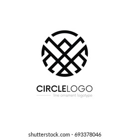 Clean Circle Logo Linear Iconic Sign Vector Design.