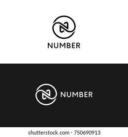 Clean circle N logo icon wave sign vector design.