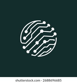 Clean circuit board design suitable for technology artificial intelligence or futuristic themed projects on a dark neutral green background