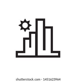 Clean city logo template vector green town icon design