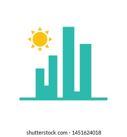Clean city logo template vector green town icon design