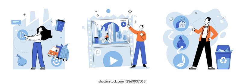 Clean city. Vector illustration. The integration of nature intocityscape enhancesquality of life and fosters deeper connection between residents andenvironment Ecology andprinciples of sustainable