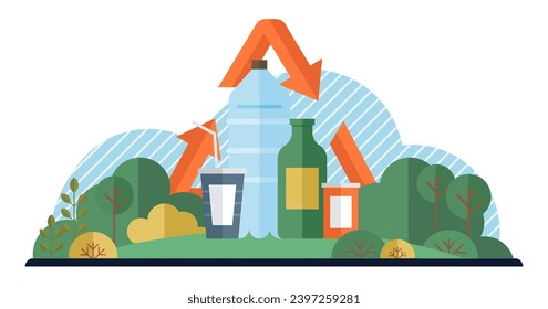 Clean city vector illustration. It promotes biodiversity, creating habitats for plants and animals to thrive a midst urban landscape The integration of nature into cityscape enhances quality of life