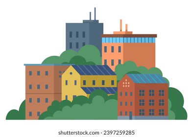 Clean city vector illustration. Recycling is integral part of clean city waste management system It is like giving new life to materials, diverting them from landfills and reducing need for extraction