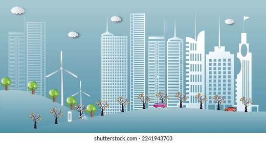 Clean city without air pollution.