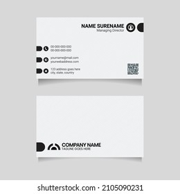 Clean Classic Black and White Visiting Card Design Template