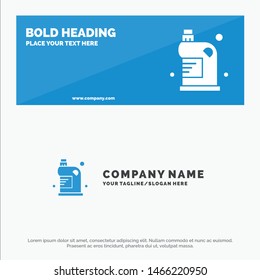 Clean, Cleaning, Drain, Fluid, Household SOlid Icon Website Banner and Business Logo Template. Vector Icon Template background