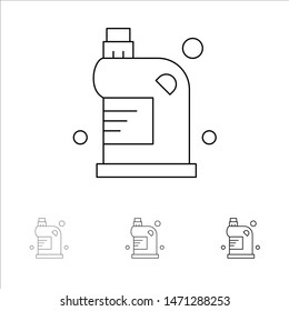 Clean, Cleaning, Drain, Fluid, Household Bold and thin black line icon set. Vector Icon Template background