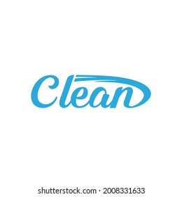 Clean, cleaning service simple lettering design template vector illustration