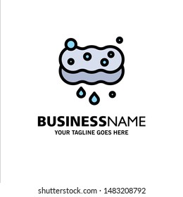 Clean, Cleaning, Sponge, Wash Business Logo Template. Flat Color