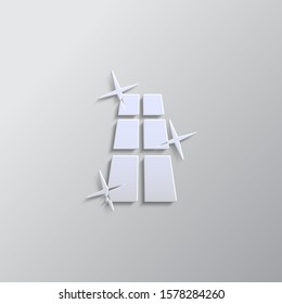 Clean, cleaning, window paper style, icon. Paper style vector icon.