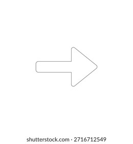 A clean and clear outline of a right-pointing arrow symbol. This versatile graphic represents direction guidance navigation and forward movement ideal for various digital and print applications.
