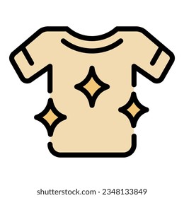 Clean cloth icon outline vector. Iron board. Steam house color flat