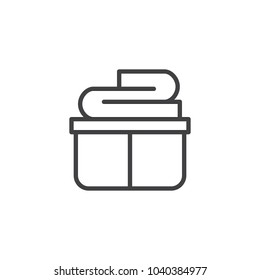 Clean clothes basket outline icon. linear style sign for mobile concept and web design. Laundry simple line vector icon. Symbol, logo illustration. Pixel perfect vector graphics