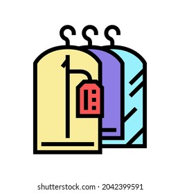 clean clothes in dry cleaning service color icon vector. clean clothes in dry cleaning service sign. isolated symbol illustration
