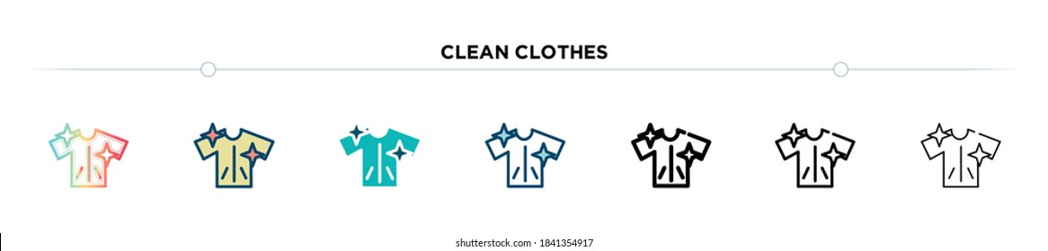 clean clothes icon designed in gradient, filled, two color, thin line and outline style. vector illustration of clean clothes vector icons. can be used for mobile, ui, web

