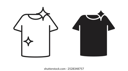 Clean Clothes icons. Vector set in filled and line style.