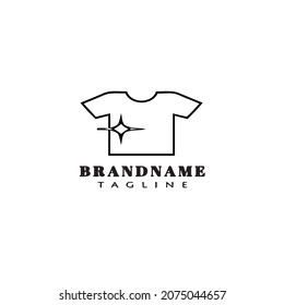 ropa limpia lavandería logotipo caricatura icono diseño plantilla negro vector aislado