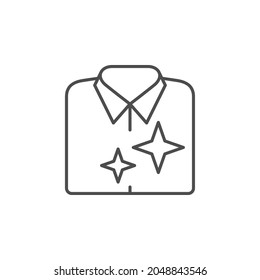 Icono de esquema de línea de ropa limpia