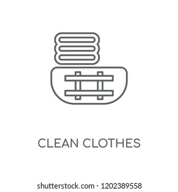 Clean clothes linear icon. Clean clothes concept stroke symbol design. Thin graphic elements vector illustration, outline pattern on a white background, eps 10.