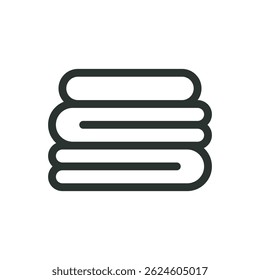 Clean clothes stack line icon, laundry stack vector symbol with editable stroke