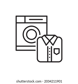 Ilustración de estilo de icono del contorno vectorial de la ropa limpia. archivo EPS 10