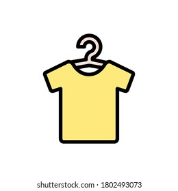 Clean clothing on hanger icon. Simple color with outline vector laundry element icon for ui and ux, website or mobile application