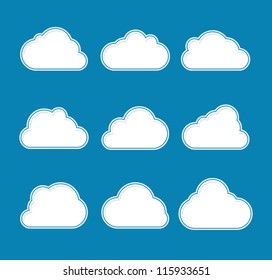 Clean clouds set vector