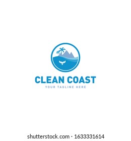 Clean Coast vector logo Design 