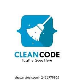 Clean code design logo template illustration