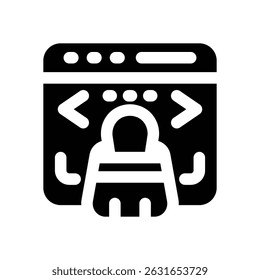 clean code glyph icon. Strong and solid vector icon for websites, mobile interfaces, presentations, and visual branding. High quality and easy to edit.