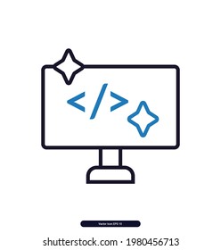 Clean Code icon, Icons for business, Business icon vector, Business Icon, Vector illustration.